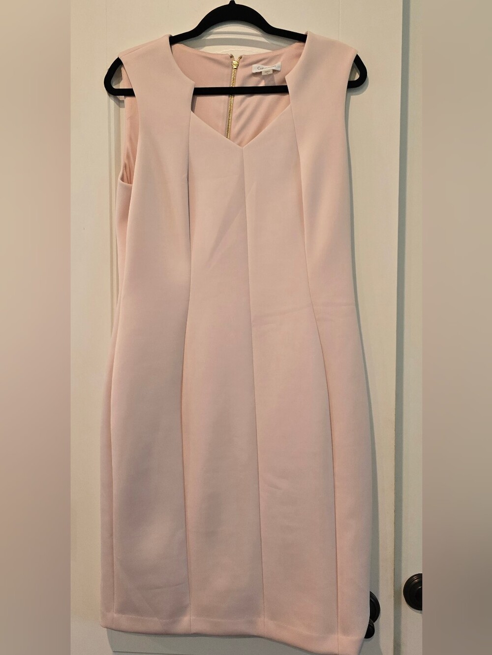 Calvin Klein Soft Blush Pink Sleeveless Sheath Dress